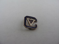 Vintage Letter C Pin Blue & White Enamel Triangle Logo Club Fraternity Award picture