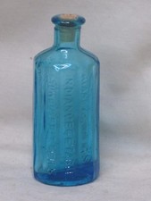 small blue glass bottle Taiwan  COL SAM JOHNSON AIANCASTERS picture