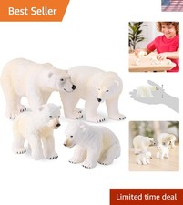 Polar Bear Family 4-Piece Educational Toy Set - Realistic Animal Figures picture