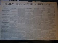 Daily Bloomington Bulletin Newspaper July 16 1881 Train Robbers Jesse James Gang picture