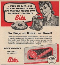 Rockwoods Chocolate Bits Semi-Sweet 1943 Vintage Print Ad Original u picture
