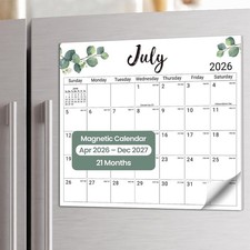Aesthetic 2026-2027 Magnetic Calendar for Refrigerator, 21-Month Fridge Calendar picture