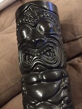 Tiki Mug Brown Barware Hawaiian Unmarked Ceramic  6 1/2 inch High Scarey picture