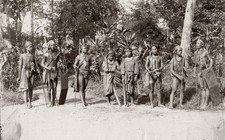 Philippines Warriors Indigenous Tribal Group Spears Shields Vtg. Photo 19thC. picture
