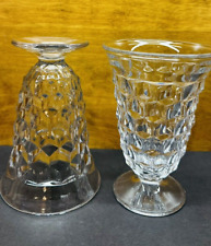 Vintage Set Of 2 Fostoria American Clear Footed Glass 12 Oz Goblets 5.75