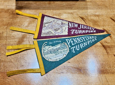 Vintage Pennsylvania PA New Jersey NJ Turnpike Felt Pennant 12