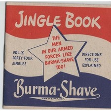 Vintage Burma-Shave Jingle Book Vol X 44 Jingles Armed Forces Ad Booklet picture
