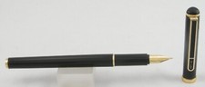 Pilot Cherry Black/Grey & Gold Fountain Pen - F Nib - 1980's - New-Old-Stock picture