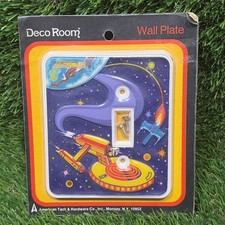 Vintage Star Trek USS Enterprise Light Switch Cover Wall Plate American Tack New picture