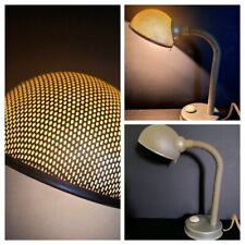 Vtg Gooseneck Desk Table Lamp Industrial Age Adjustable Perforated Metal Shade picture