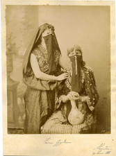 Egypt, Alexandria, Egyptian women Egypt. Vintage albumen print. Print picture