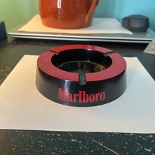 Vintage 5” Black & Red Plastic Marlboro Ashtray NIP picture