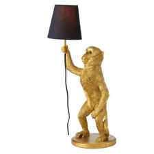 Standing Gold Monkey Table Lamp material wood picture