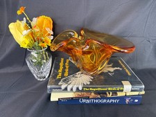 Vintage Mid Century Modern Lorraine Amber Art Glass Montreal Canada picture