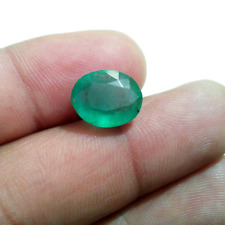 Glowing Zambian Green Emerald Faceted Oval Shape 5.30 Crt Loose Gemstone picture