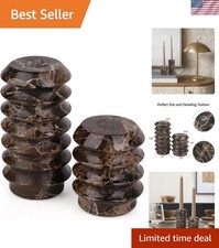 Stylish Natural Marble Candlestick Holders - Set of 2 for Weddings & Events picture