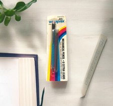 Vtg 1970's WEAREVER Black Trans-Vue Mechanical Pencil w/6 Extra Leads NIP picture