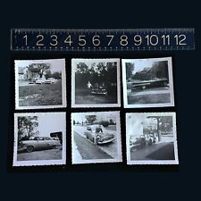 Set of 6 1950/60s Classic Car B&W Photos w/Dates Includes 1953 Ford Crestline picture