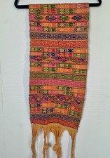 Vintage Mayan Indigenous Handwoven Table Runner Textile Weaving Guatemala picture