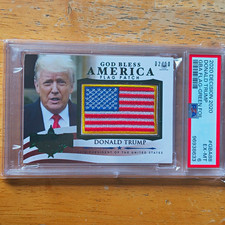 Decision 2020 Donald Trump God Bless America Flag Patch Green Foil /20 PSA 6 picture