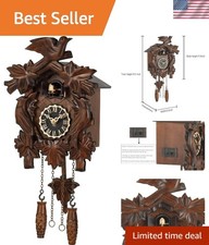 Cuckoo Clock, Traditional Black Forest Handcrafted Wooden Quartz Clock for Wa... picture