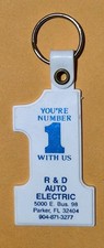 Vintage You’re Number One With Us R & D Auto Electric Keychain Parker Florida  picture