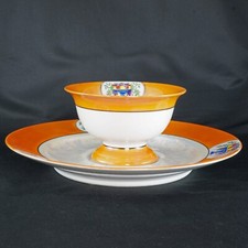 Noritake Japanese Luster Ware Platter and Compote Bowl Set Circa 1925 picture