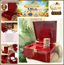 Large Handmade Wooden Storage Box with Lock Hinged Lid 2 Keys Wine Red picture