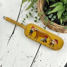 VTG Hand Painted Rosemaling Wood Scoop Dual Sided & Folk Art Gnomes Denmark 15