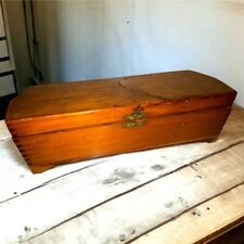 Vintage Wooden Box Handmade Primitive Dove Tails Mirror Hinges Boho *read* picture