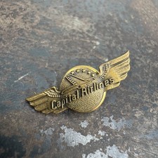 Vtg c.1950s CAPITAL AIRLINES Screw Back Pin / Wings picture