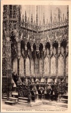 Amiens France Cathedral Choir Stalls Vintage Postcard picture