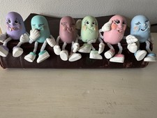 VTG Lot 6 Anthropomorphic Eggs Easter Shelf Sitters Pipe Cleaners 2” Egg Noggins picture