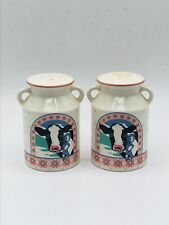 Vintage Big Milk Jug Cow Salt And Pepper Shaker Set Shakers picture