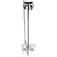 Tall Black Wrought Iron Floor Candle Holder | Tripod Base Floral Leaf | Gothic picture