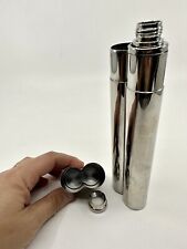 2oz Stainless Steel Flask with Cigar Tube Branded picture