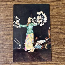Vintage Kenyan Hornbill Dance Sarawak Borneo Postcard picture