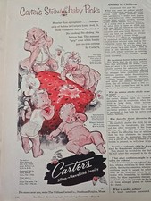 1950s Carter's Strawberry pink girls boys shirts tops Pjs Tyke Pants vintage ad picture