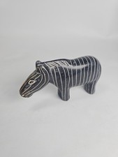 Small Stone Zebra Figurine Hand Carved In Kenya 4.25