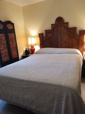 Vtg Off White Chenille Twin Bedspread Fringe Lattice Cotton Cottage Grannycore picture