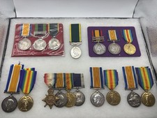 WWI British Medal Collection Of Campaign Trios And Pairs picture