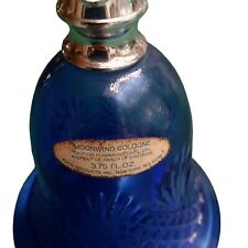 Vintage Cobalt Blue Avon Hospitality Bell Decanter,  Bottle~Empty MoonWind Colog picture