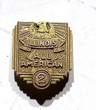 Vintage Illinois All American Pin Eagle Military Sports Collectible picture