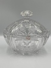 Crystal Clear HandCut Glass 24 % Lead Crystal Candy Dish Made in Poland Vintage picture