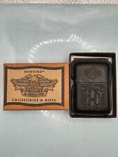 Vintage 1996 Harley Davidson Leather Zippo Lighter NEW In Original Box picture