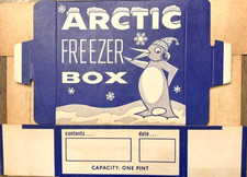 Vintage 1950s Arctic Freezer Box w/ Penguin Mascot NY NOS New Old Stock picture