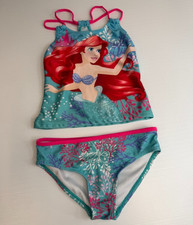Disney Ariel Swim Set Girl 4 Princess Little Mermaid Swim Pool Beach Tankini Ex picture