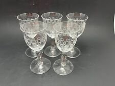 Set of Six (6) Cordial Aperitif Sherry Etched Stemmed Glasses picture