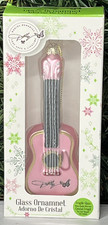 Dolly Parton Pink Guitar Glass Christmas Ornament Country Music Ruz NIB picture