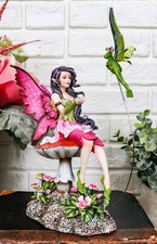 Whimsical Pink Elf Fairy With Flying Frog Fairy Messenger Decorative Figurine picture